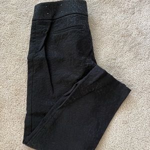 Loft textured ankle leopard black dress pant